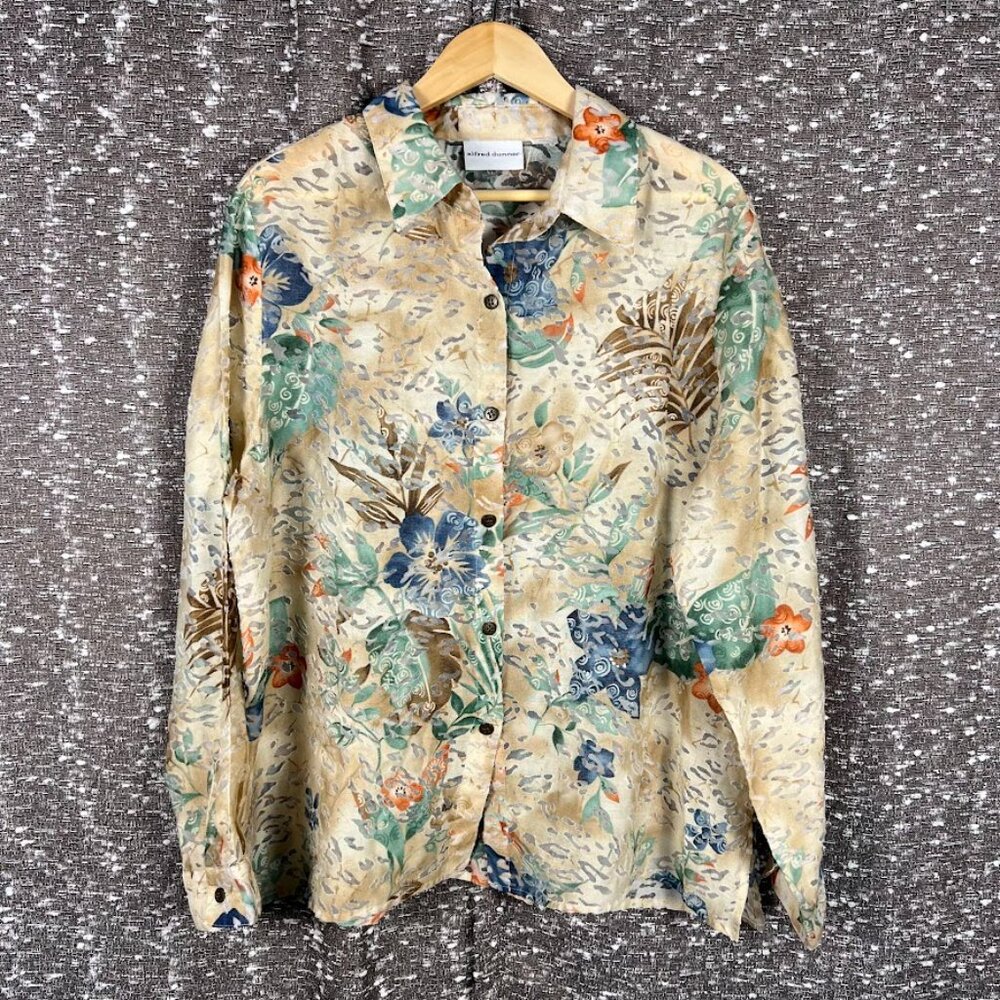 Alfred Dunner Floral Button Up Shirt‎ Light Weight